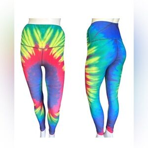 NEW Splits59 LA Bardot 7/8 Tie Dye Leggings Sz M Medium Ankle $119 High Waisted